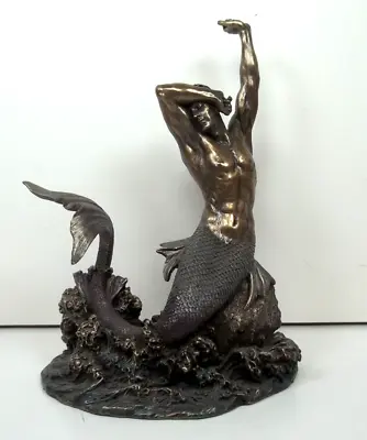 Veronese Merman Stretching On Rocks Figurine Cold Cast Resin 2016 8 1/2  • $39.99