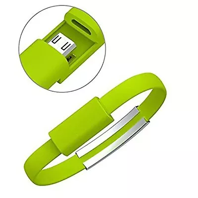 Micro USB Cable Bracelet For Android Smartphones And Other Devices Lime 7E • $5.37