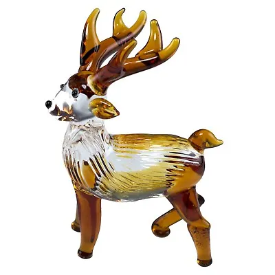 Miniature Hand Blown Boro Glass Deer Reindeer Figurine 3  High New! • $9.74