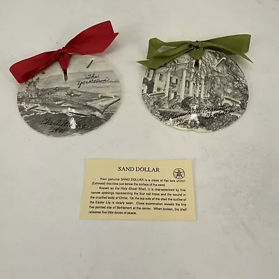 $39.97 • Buy Vintage Hand Painted Sand Dollar Xmas Ornament Plantation Charleston SC 1991 New