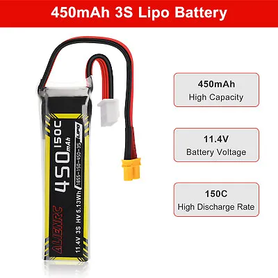 450mAh 150C 3S 11.4V Lipo Battery XT30 Plug For FPV Quad Drone Helicopter USA • $17.09