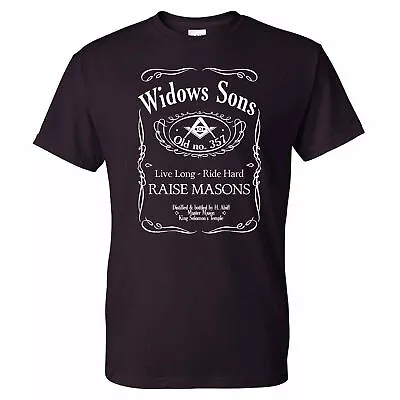 Widows Son Biker T Shirt Masonic Fraternal T Shirt • $17.95