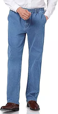 Elastic Waist Jeans For Men Loose Fit Mens Elastic Waist Pants Comfortable & St • $77.32