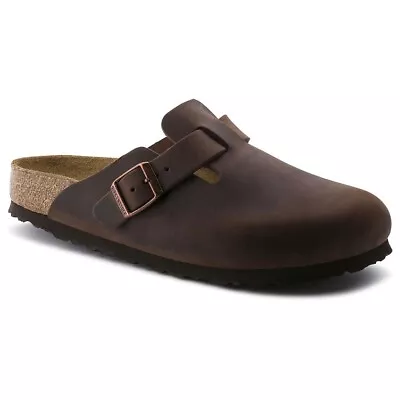 Men's Birkenstock Boston Clog Soft Footbed - Oiled Leather Habana - Size 43 • $113.09