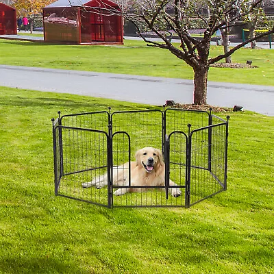 Playpen Heavy Duty Metal Exercise Puppy Pen For Dogs Pets Exercise 114*114*58cm • $64.99