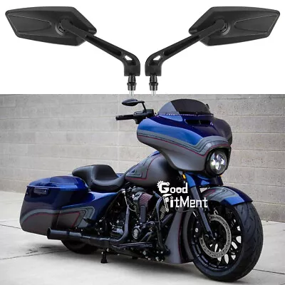 Motorcycle Rear View Mirrors 8mm/10mm For Harley Street Road Glide King Touring • $25.32