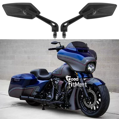 Motorcycle Rear View Mirrors 8mm/10mm For Harley Touring Street Road Glide King • $25.85