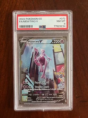 Mewtwo V (Full Art) PSA 8 Pokémon GO 072/078 Holo Ultra Rare • $0.99