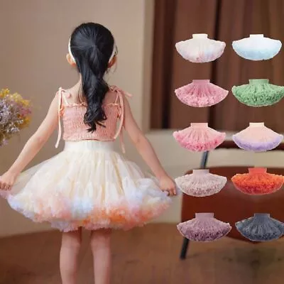 Baby Girls Tutu Skirt Fluffy Tulle Pettiskirt Princess Kids Ballet Dance Party • £15.14