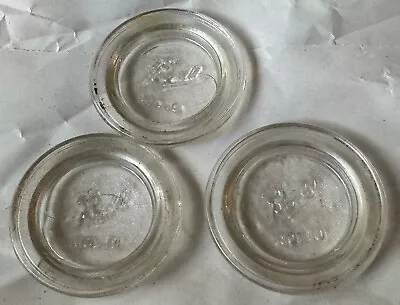 3 Vintage Ball Clear Glass 2.5  Canning Lids No. 10 # 10 • $9.95