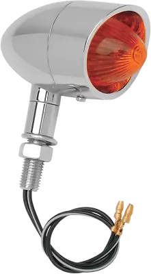 Chrome Mini Front Or Rear Turn Signals Amber & Red Lens Harley Chopper Bobber • $46.95