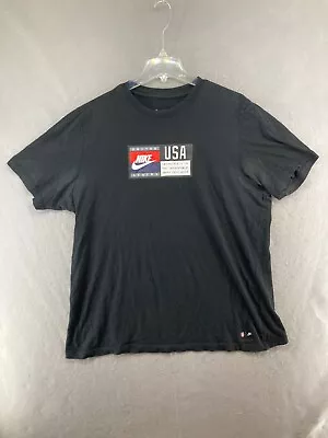 USA Soccer Nike Soccer T Shirt Mens Large Black Graphic TEE • $9.99