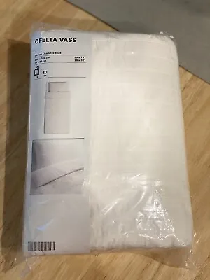 IKEA OFELIA VASS Single Duvet Cover & Pillowcase 150*200 White 702.630.26 • £23