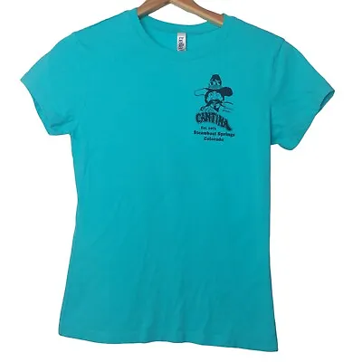 Cantina Steamboat Springs Womens Medium T Shirt Turquoise Mexican Restaurant • $17.99