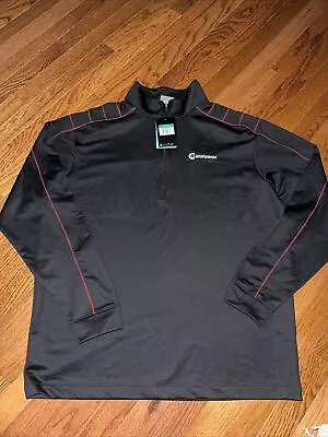 Nike Manitowoc Men’s Golf Long Sleeve Polo. Black With Red Trim Half Zip Dri Fit • $28