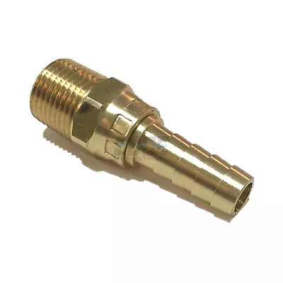 3/8 SWIVEL HOSE BARB X 3/8  MALE NPT Brass Pipe Fitting NPT Gas Fuel Water Air • $11.44