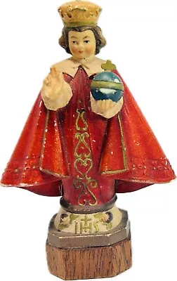 Vintage 3.5” Miniature Carved Infant Jesus Of Prague Wooden Statue Anri Toriart • $24.50