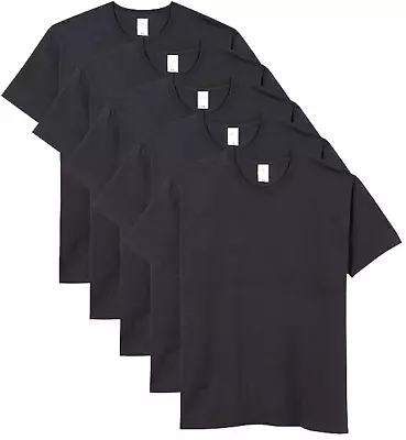Fruit Of The Loom 5 Pack Tshirts Mens XL Black Bundle Lot Heavy Cotton Classic • $12.32