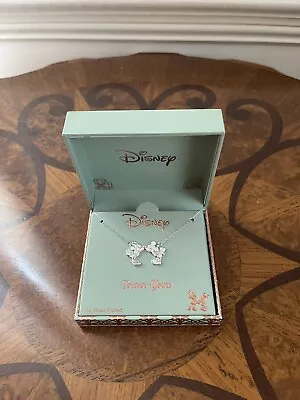 DISNEY Minnie & Mickey Mouse Silver Plated Necklace NIB • $29.99