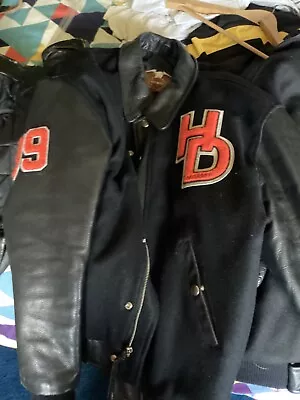 Harley Davidson University Varsity Jacket. Leather And Wool. Ltd Edition • $50