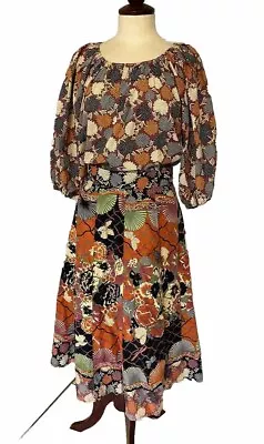 Vintage 1977 Wrap Midi Skirt Top & Scarf Outfit Jake Of London Collier Campbell • £84.99