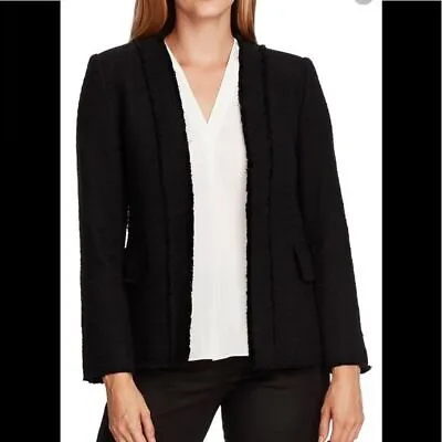 Vince Camuto Women's Spring Safari Tweed Blazer Black Business Work Size Large • $71.79