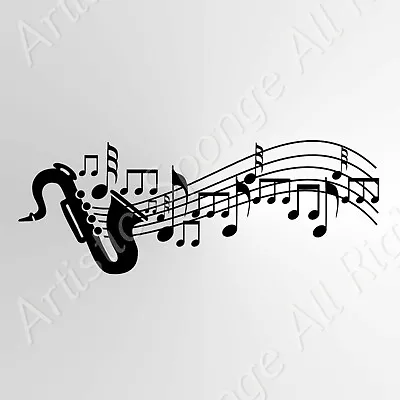 SAXOPHONE SAX MUSIC NOTES Reusable Stencil A3 A4 A5 Craft Walls Decor / Music3 • £2.99