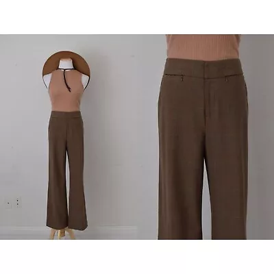 Vintage Y2K Low Rise Brown Stretch Trousers Size 4 | 32 Waist • $45