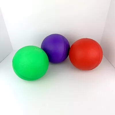 (3) Poof Jr Foam Basketballs Neon Red Green Purple 7  Diameter Made In USA Toys • $24.99