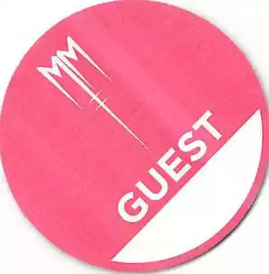 Marilyn Manson Backstage Pass 2013 Circle Guest Pass Pink Variant • $11.80