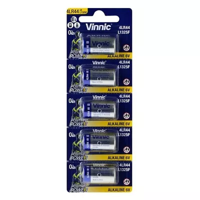 5 X Vinnic 4LR44 Alkaline Batteries 6V - A544 PX28A AG13 476A 28A L1325 Battery • £3.99