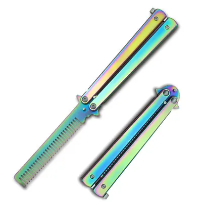 Titanium Rainbow High-Quality Metal Folding Trainer Style Comb Steel  • $14.95