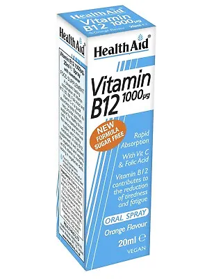 Health Aid Vitamin B12 1000mg Spray For Rapid Absorption- 20ml • £10.59
