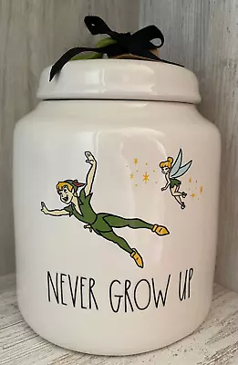 Rae Dunn Disney Peter Pan Never Grow Up Canister Tinker Bell Cookie Jar Candy • $40