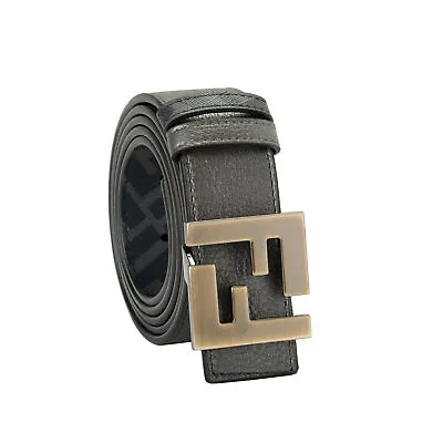 Fendi Men's Leather Reversible Fendi Squared FF Logo Print Belt • $399.99