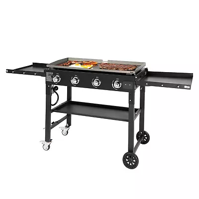 35  Cooking Station 4 Burner Flat Top Gas Grill Outdoor Griddle Station W/ Shelf • $235.99