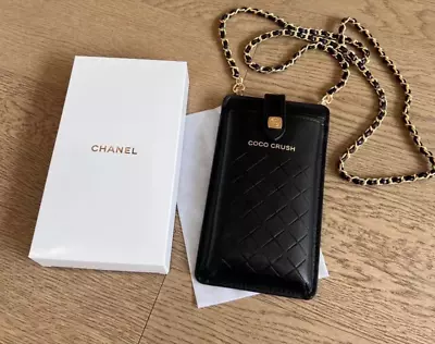 CHANEL COCO CRUSH Black Pouch Smartphone Chain Novelty /Free Shipping /tracking • $146.18