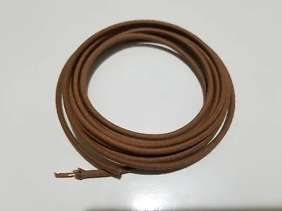 10 Feet Vintage Braided Cloth Covered Primary Wire 14 Gauge 14g Ga Solid Brown • $7.95