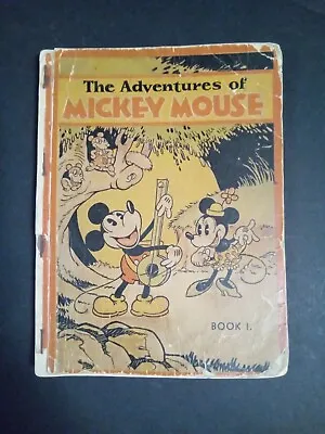 1931 Adventures Of Mickey Mouse Book 1 Front Cover Detached Missing Back Cover • $142.25