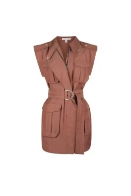 $250 • Buy Shona Joy Matilda Utility Mini Dress Sz Au10 Nwt  In Sandalwood