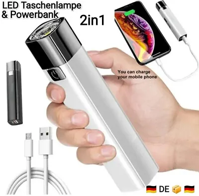 ✅Outdoor LED Flashlight Power Bank USB Rechargeable Cell Phone Battery Camping Forest✅ • £12.11
