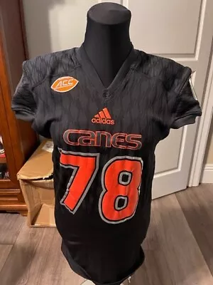 Miami Hurricanes Game Used Black Out Jersey 2015 Adidas #78 Xxl Acc Canes • $75.90