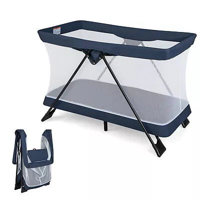 3-in-1 Portable Travel Crib Foldable Nursery Center Travel Baby Bed W/Mattress  • £59.95