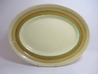 £18.75 • Buy Clarice Cliff Newport Pottery Brown Bands With Green Stripe Oval Serving Platter