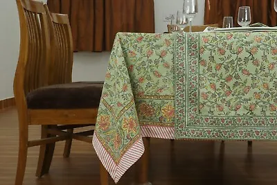 Dining Tablecloth Wedding Table Linen Floral Table Cover Cotton Tablecloth • $113.95