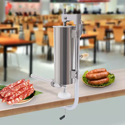 HIGHEND 3L 7LBS Sausage Stuffer Stainless Steel Vertical Meat Maker Press Filler • $45.60