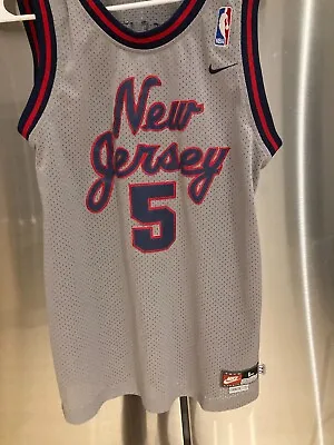 Jason Kidd  Brooklyn New Jersey Nets  Sewn Grey Nike JERSEY Youth Large • $25.40