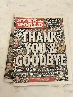 News Of The World Old Newspaper Includes Last Copy 2 BUNDLE • £2