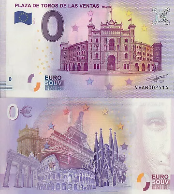 0 Euro Schein Bullring Sales MADRID 2017-1 UNC • £5.38