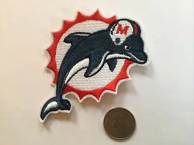 Miami Dolphins ￼Vintage Iron On Embroidered  Iron On Patch 3.5” X 3” • $3.19